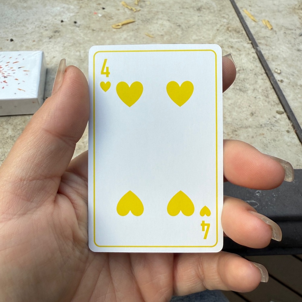 Dior Yellow four or Heart Playing Card